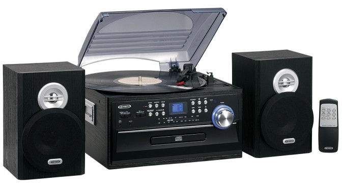 record player with speakers
