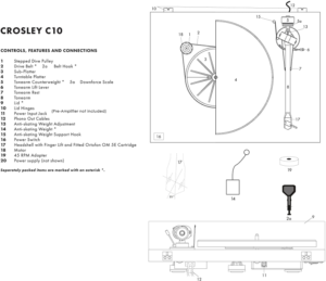 Features Crosley Turntable C10 Hardwood